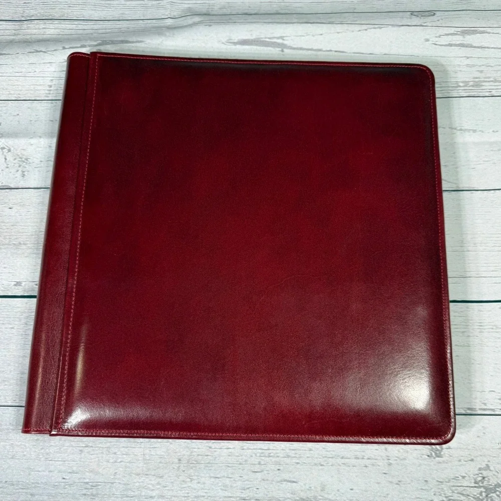 Raika Red Leather Handcrafted Portfolio Photo Album RM 105-F USA Made 12x12